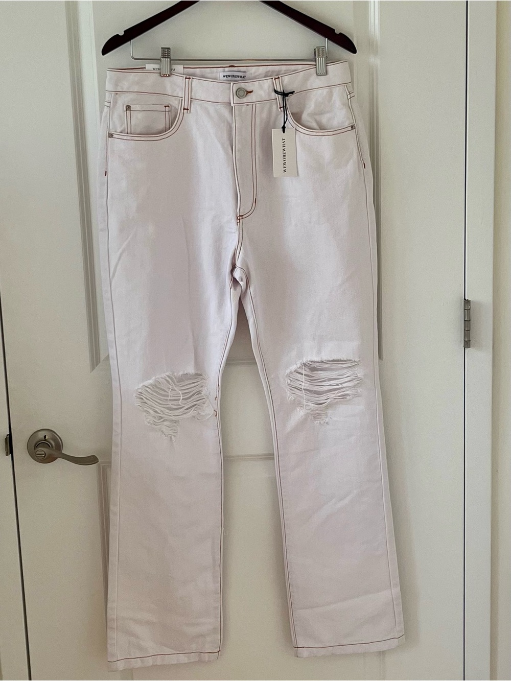 Brand-New White Distressed Jeans